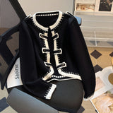 Women Knitwear Autumn and Winter round Neck Short Knitted Cardigan