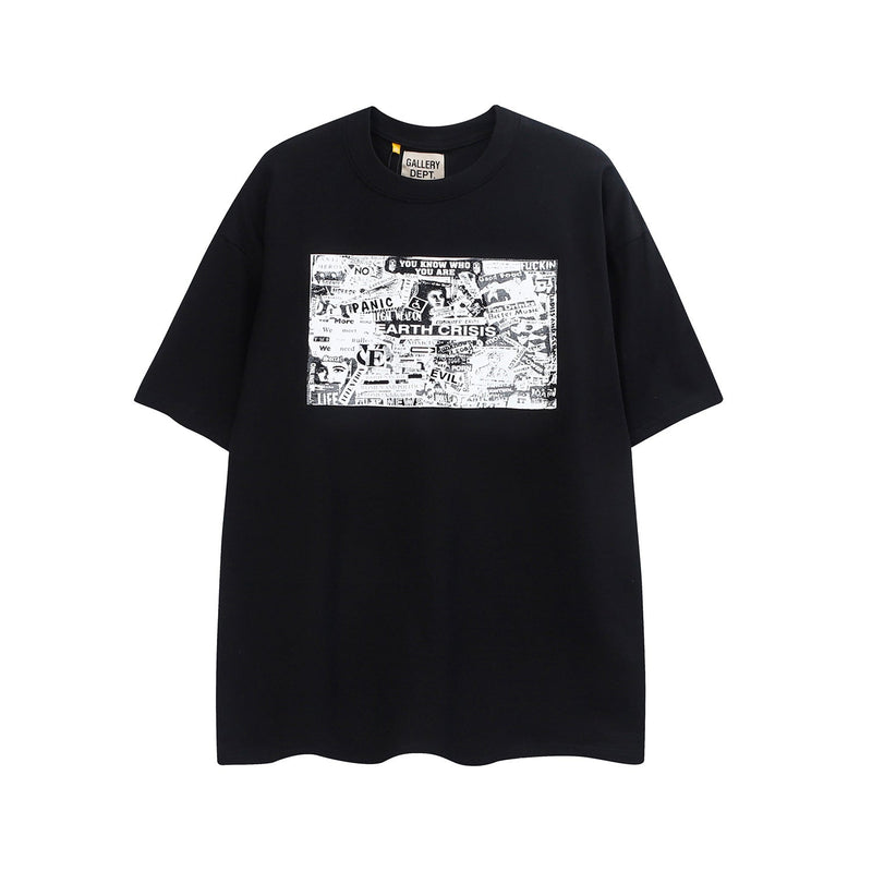 Gallery Dept T Shirts Spring/Summer Gallery Dept City Poster Printing Loose Half Sleeve Short Sleeve