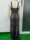 Women's Evening Gown Sexy Halter Backless Retro Sequins Dress