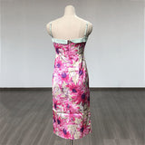 Women Evening Dress Floral Strap Dress