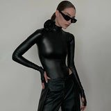 Women Jumpsuit Winter Slim Turtleneck Long Sleeve Jumpsuit