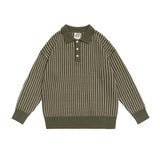 Unisex Sweater Fall Color-Blocking Gradient Striped Sweater