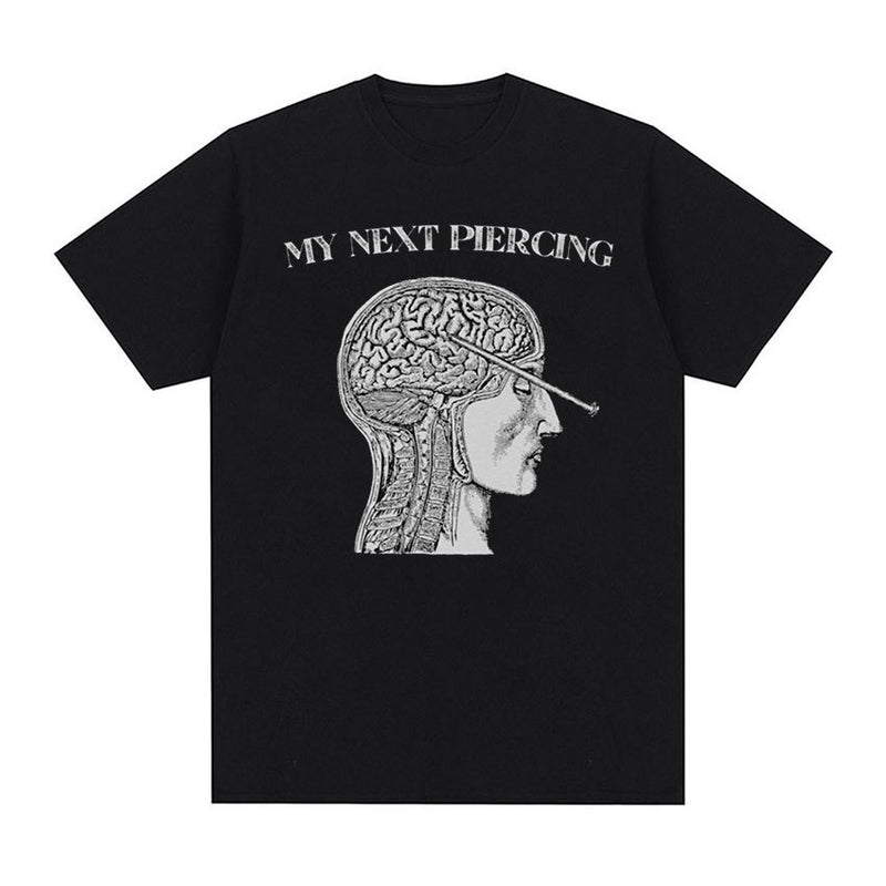 Vintage My Next Piercing Funny Meme T Shirt Men's O-Neck