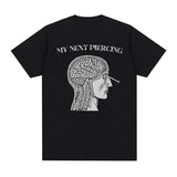 Vintage My Next Piercing Funny Meme T Shirt Men's O-Neck