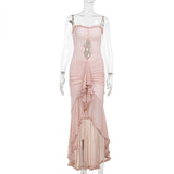 Women Dresses Summer Slim-Fit Suspender Skirt Fishtail Dress (Csm202404)