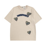 Men T Shirt Letter Print Distressed Short Sleeve T-shirt for Men and Women