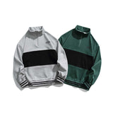 Unisex Hoodie Autumn Stitching Stand Collar Sweater