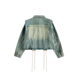 Unisex Jacket Retro Washed Denim Jacket Coat