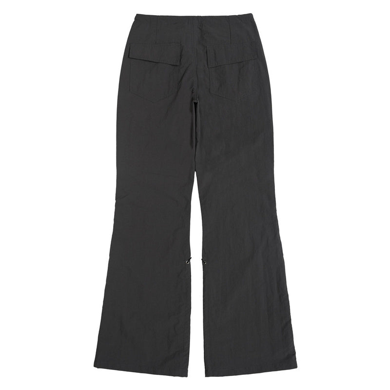 Men Sweatpants Flared Casual Pants Loose Knee Pleated Drawstring Wide Leg Mop Pants