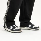 Women Sweatpants Vintage Side Seam Embroidery Straight-Leg Trousers Sports Wide Legs Casual Sweatpants