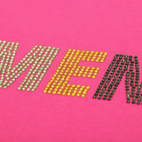 Vetements T Shirts VTM Rainbow Letter Rhinestone Loose Short Sleeve T-shirt