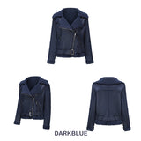 Red Leather Jacket Fall/Winter Suede Fabric Jacket Turn-down Collar Coat
