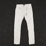 Purple Brand Jeans Slim-Fit Stretch Ripped Vintage White Jeans