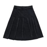 Women Long Skirt Denim Skirt A- line Pleated Skirt Loose Skirt