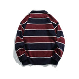 Unisex Sweater Fall Color-Blocking Striped Sweater