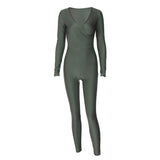 Women Jumpsuit Fall/Winter Slim Sports Yoga Long Sleeve Jumpsuit