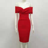 Women Dresses Bandage One-Piece Dress Stretch Sexy off-the-Shoulder Party Dress (Ont0408)
