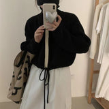 Women Knitted Cardigan Autumn Stand Collar Sweater Coat Short Loose Zip Knitted Cardigan