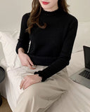 Women Knitted Pullover Autumn and Winter Knitted Slim Short Sweater