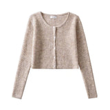 Women Sweater Knitwear Single-Breasted Knitted Cardigan for Women Autumn Short Long Sleeve Top