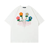 Men T Shirt Butterfly Graffiti Paste Cloth Embroidery Short Sleeve T-shirt