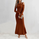 Women Dress Hollow-out Slim-Fit Sheath Dress