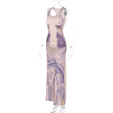 Women Dresses Summer Sexy Printed Slim Sleeveless Dress