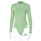 Women Jumpsuit Summer Long-Sleeve Zipper Slim Fit Jumpsuit