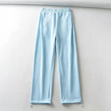 Women Sweatpants Loose Wide Leg Knitted Sports Casual Sweatpants Harem Pants
