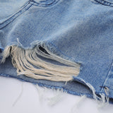 Women Shorts Ripped Burr Denim Shorts Summer