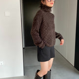 Women Winter Knitted Sweater Loose-Fitting Long Sleeve Sweater Sweater 1t8849