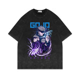 Washed short-sleeved T-shirt oversize