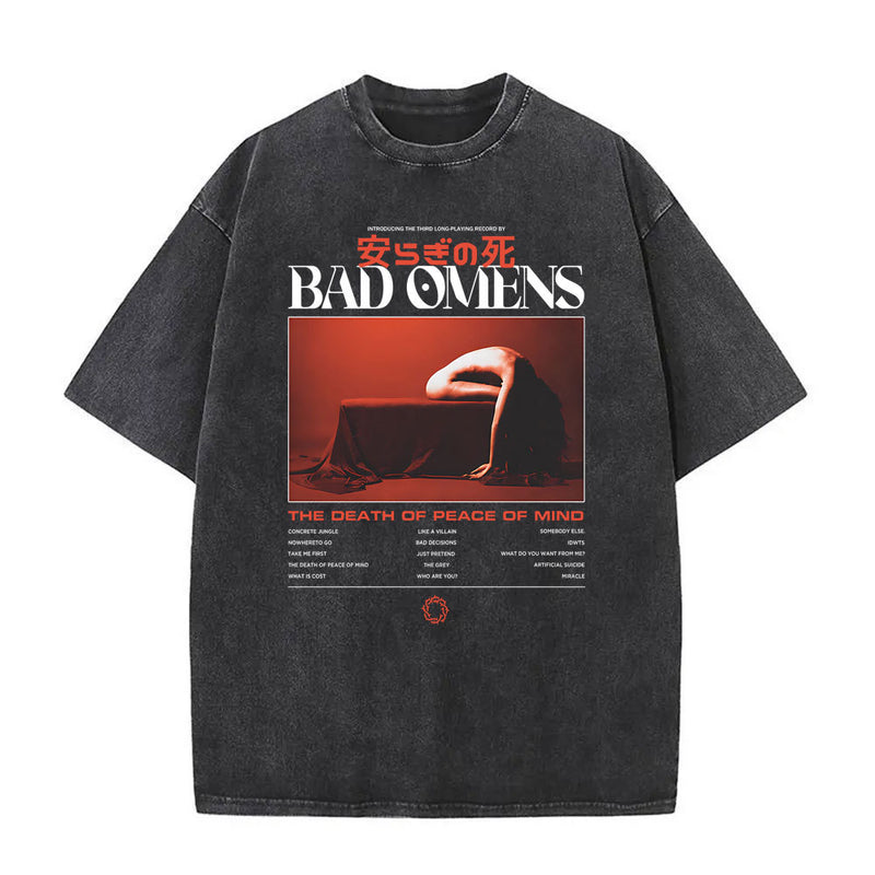 Washed Vintage Bad Omens Band Tshirt