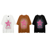 Men T Shirt Five-Pointed Star Puff Print Short Sleeve T-shirt