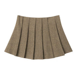 Women Skirt Plaid Pleated Skirt