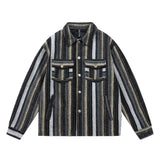 Men Jacket Coat Striped Coat Men's Loose Jacket Ins Autumn and Winter