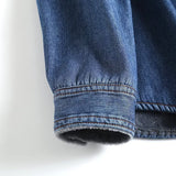 Women Jacket Retro Loose Fleece-lined Denim Shirt