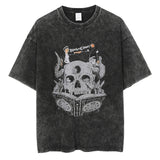 Anime printing, washed Japanese retro t-shirt short-sleeved men