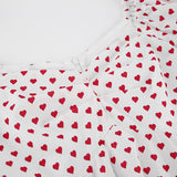 Women Dress Sexy off-Shoulder Heart Printing Dress