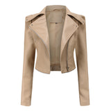 Red Leather Jacket Detachable Spring and Autumn Coat Women's Casual Jacket