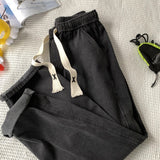 Men Jeans Straight Loose Summer Light Color Retro Casual Wide Leg Pants