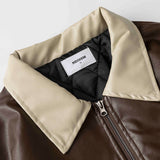 Unisex Winter Cotton Coat Letter Embroidered Lapel Cotton Coat Vintage Loose Cotton Coat