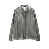 Unisex Vintage Shirt Long Sleeve Shirt Jacket Men
