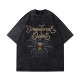 Men T Shirt Vintage Cheetah Print Distressed Short Sleeve T-shirt
