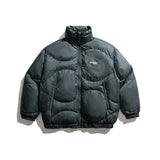 Unisex Winter Cotton Coat Stand Collar down Vintage Printed down Jacket