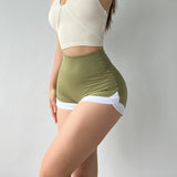 Women Yoga Sports Shorts Tight Sports Stitching Fitness Hot Pants