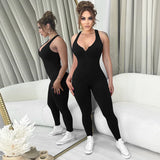Women Jumpsuit Summer Slim-Fit Zipper Overalls