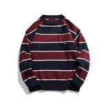 Unisex Sweater Fall Color-Blocking Striped Sweater