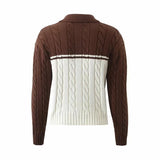 Women Sweater Knitwear Fall and Winter Lapels Twist Long Sleeve Zipper Sweater