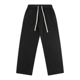 Men Sweatpants Casual Trousers Men's Loose Solid Color Straight Long Pants Wide Leg Track Pants